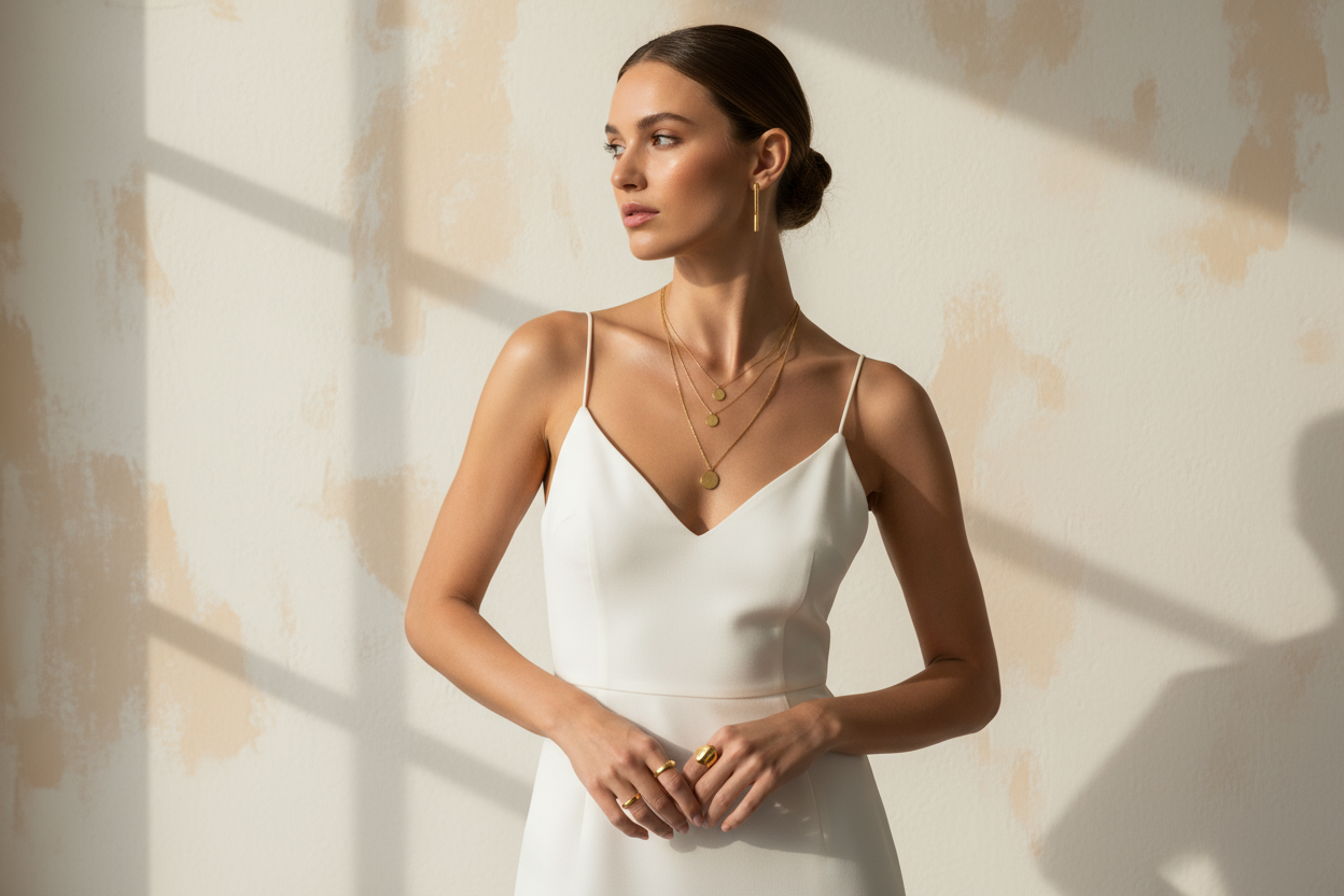 seksy minimalist italian jewelry model take shoot 